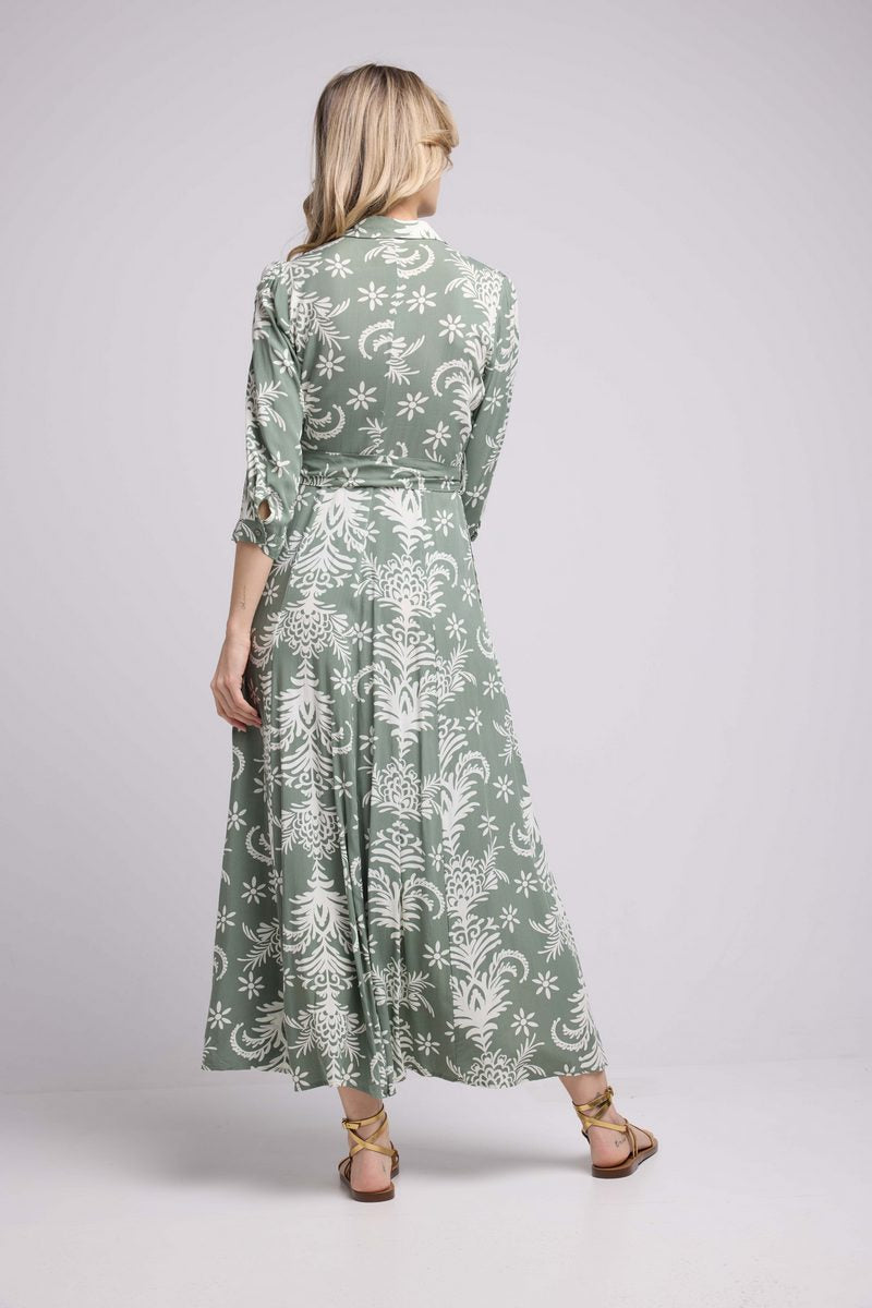 Robe Long Manches Longues - Kahki