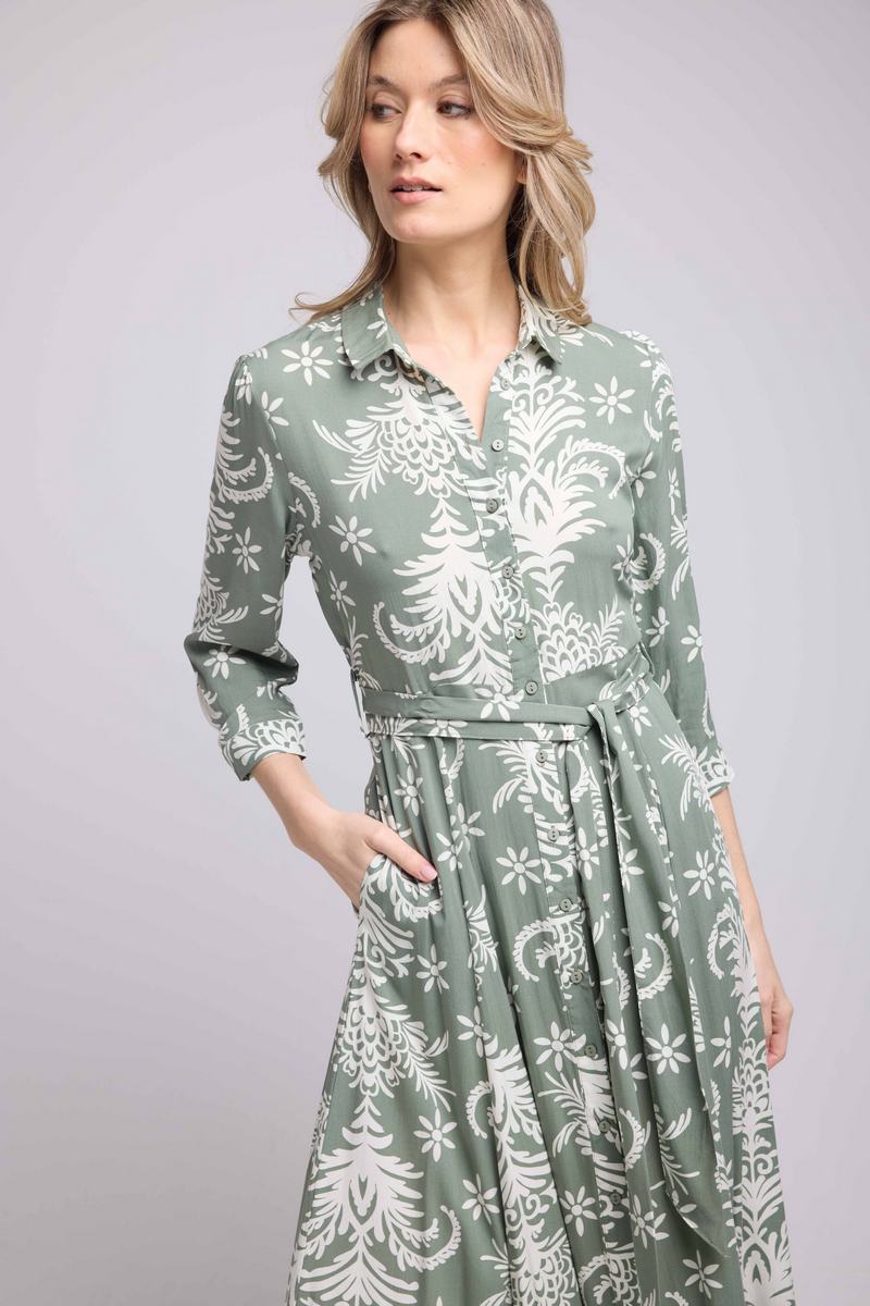 Robe Long Manches Longues - Kahki