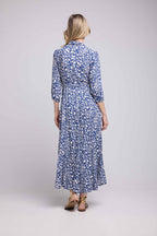 Robe Long Manches Longues - Navy Blanc