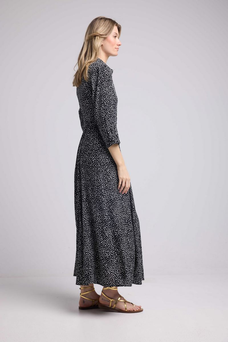 Vestido largo de manga larga - Negro