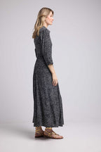 Vestido largo de manga larga - Negro
