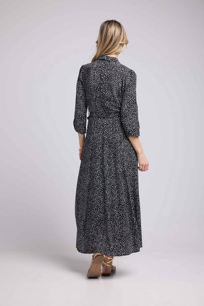 Vestido largo de manga larga - Negro