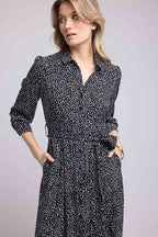 Vestido largo de manga larga - Negro