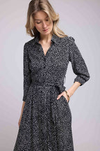 Vestido largo de manga larga - Negro