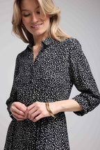Vestido largo de manga larga - Negro