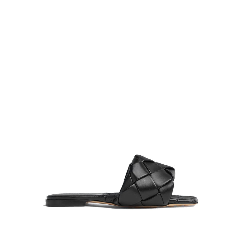 Sandales - Bottega Veneta Intrecciato Leather Flat - Black
