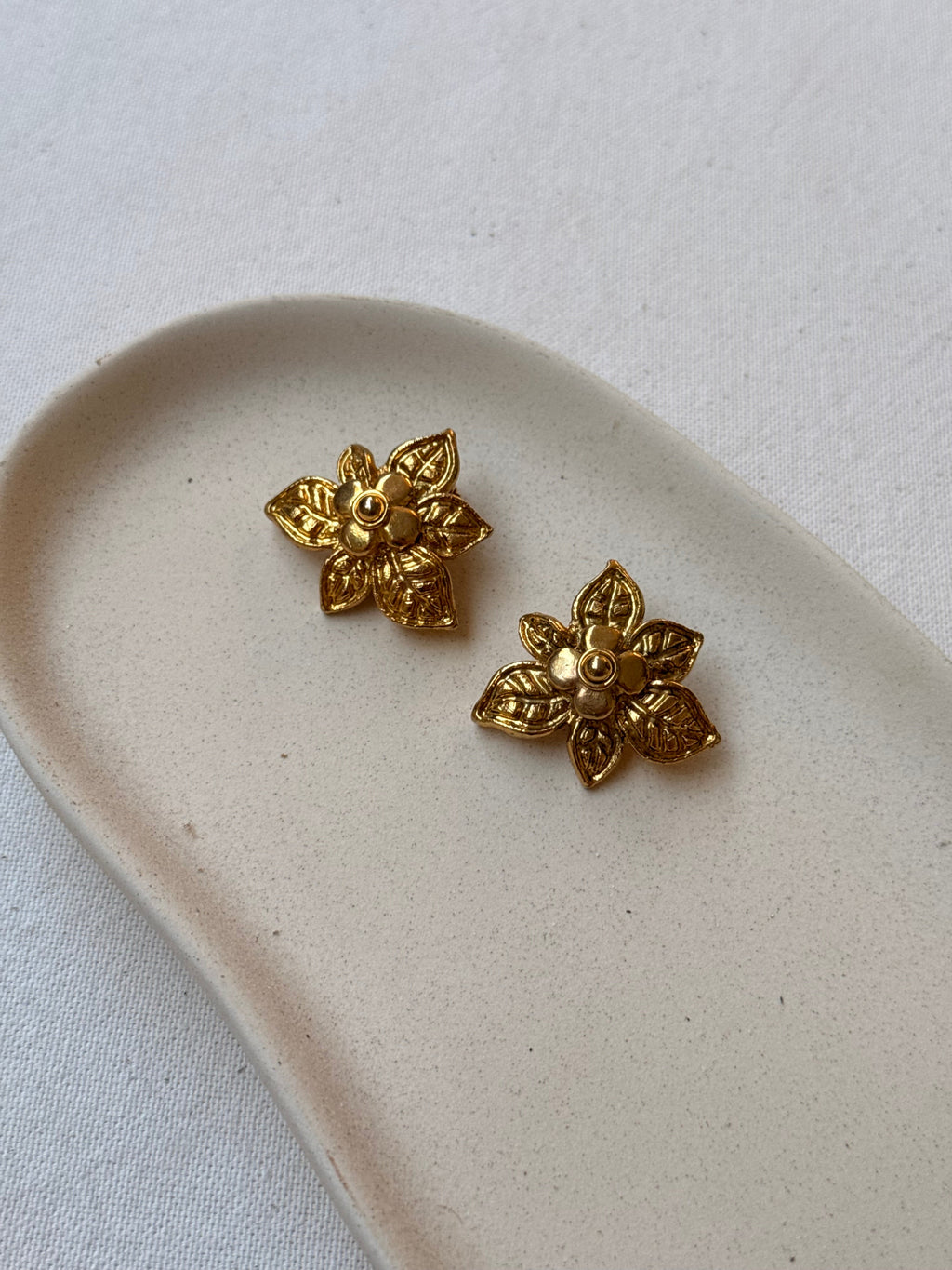Boucles D’Oreilles Sonia Rykiel Vintage - Fleurs Dorées