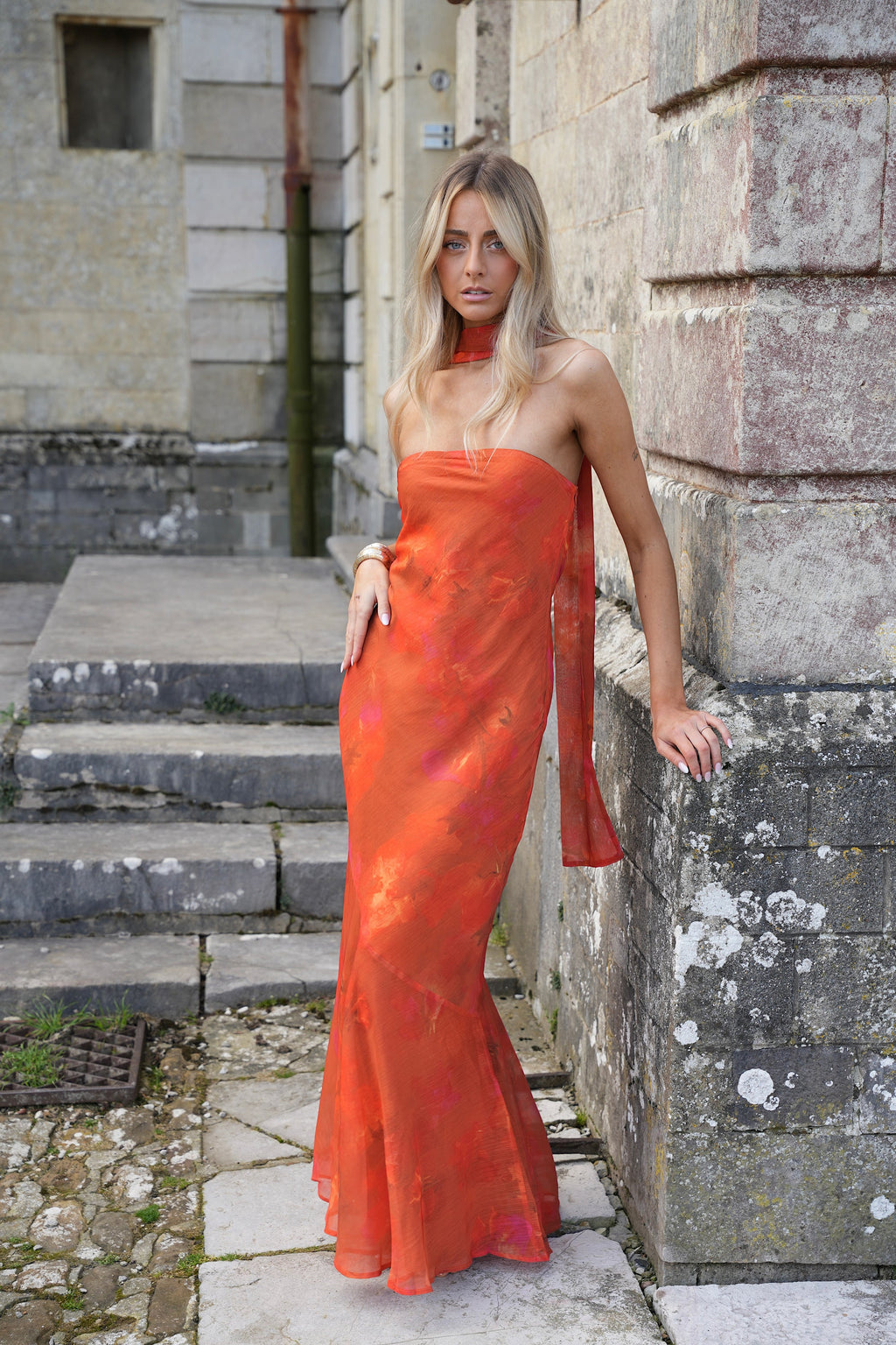 Mia Naranja Oscuro - Vestido Sin Tirantes