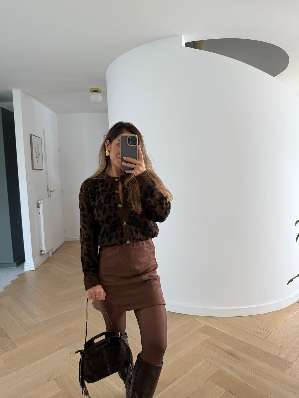 Irène faux suede skirt