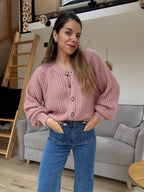 Cárdigan rosa vigoré Honorine