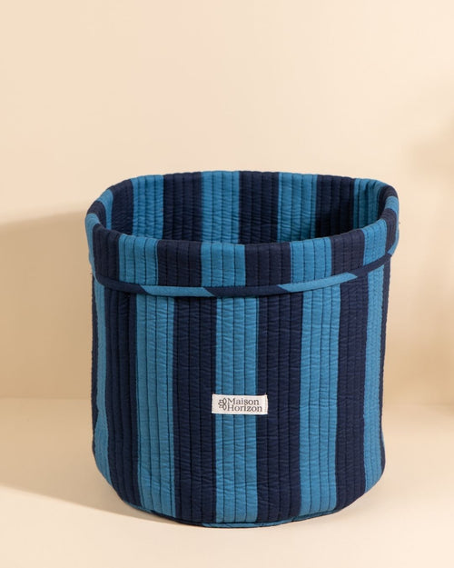 Panier De Rangement Manila - Rayures Ultra Bleu