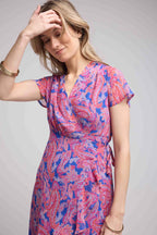 Vestido Corto Manga Corta - Cashmere Azul Rosa
