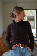 Gabriel Froufrou Collar Chocolate Sweater