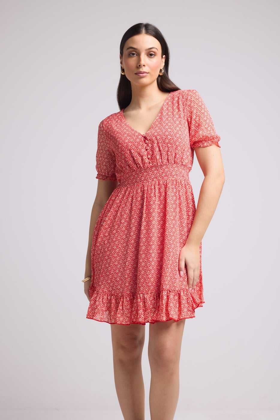 Vestido Corto - 63034 - Rojo