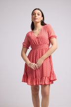 Vestido Corto - 63034 - Rojo