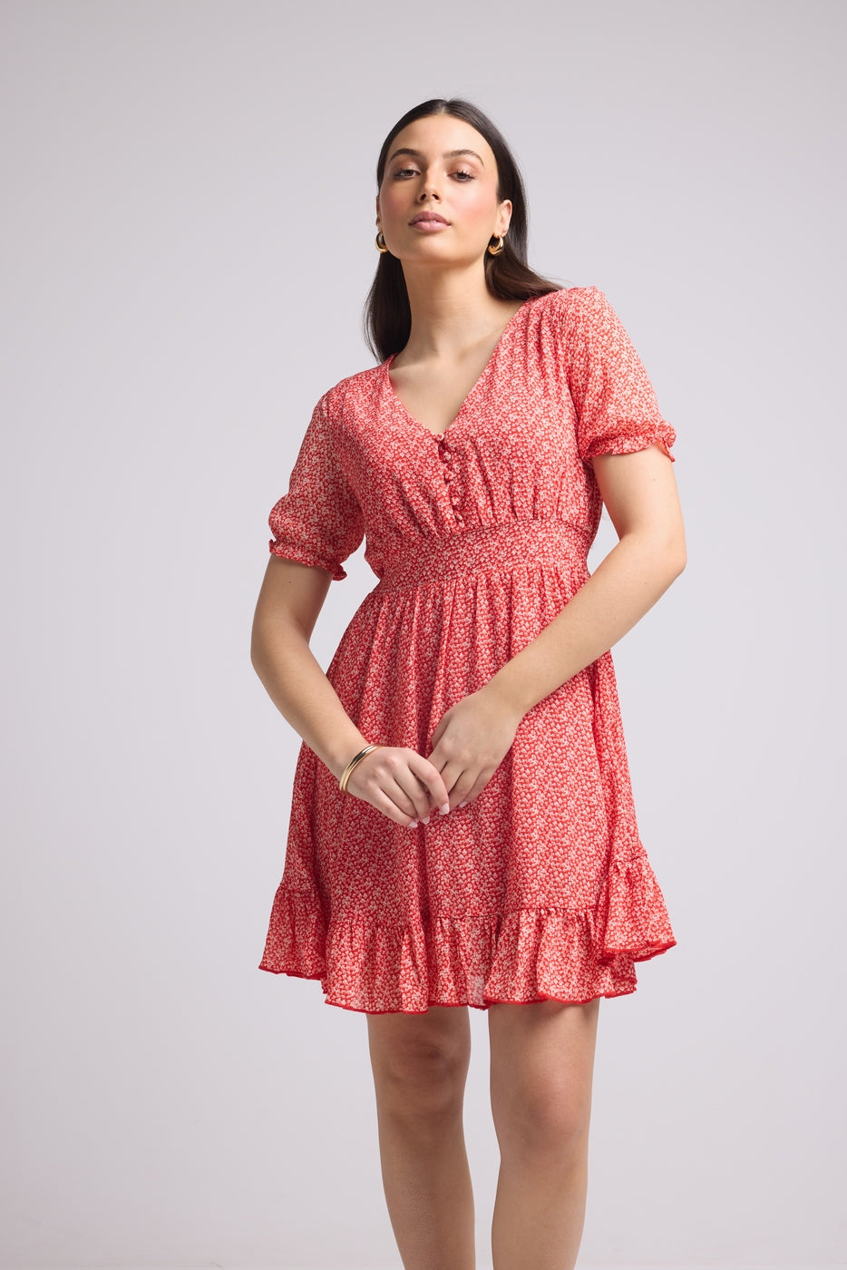 Vestido Corto - 63034 - Rojo