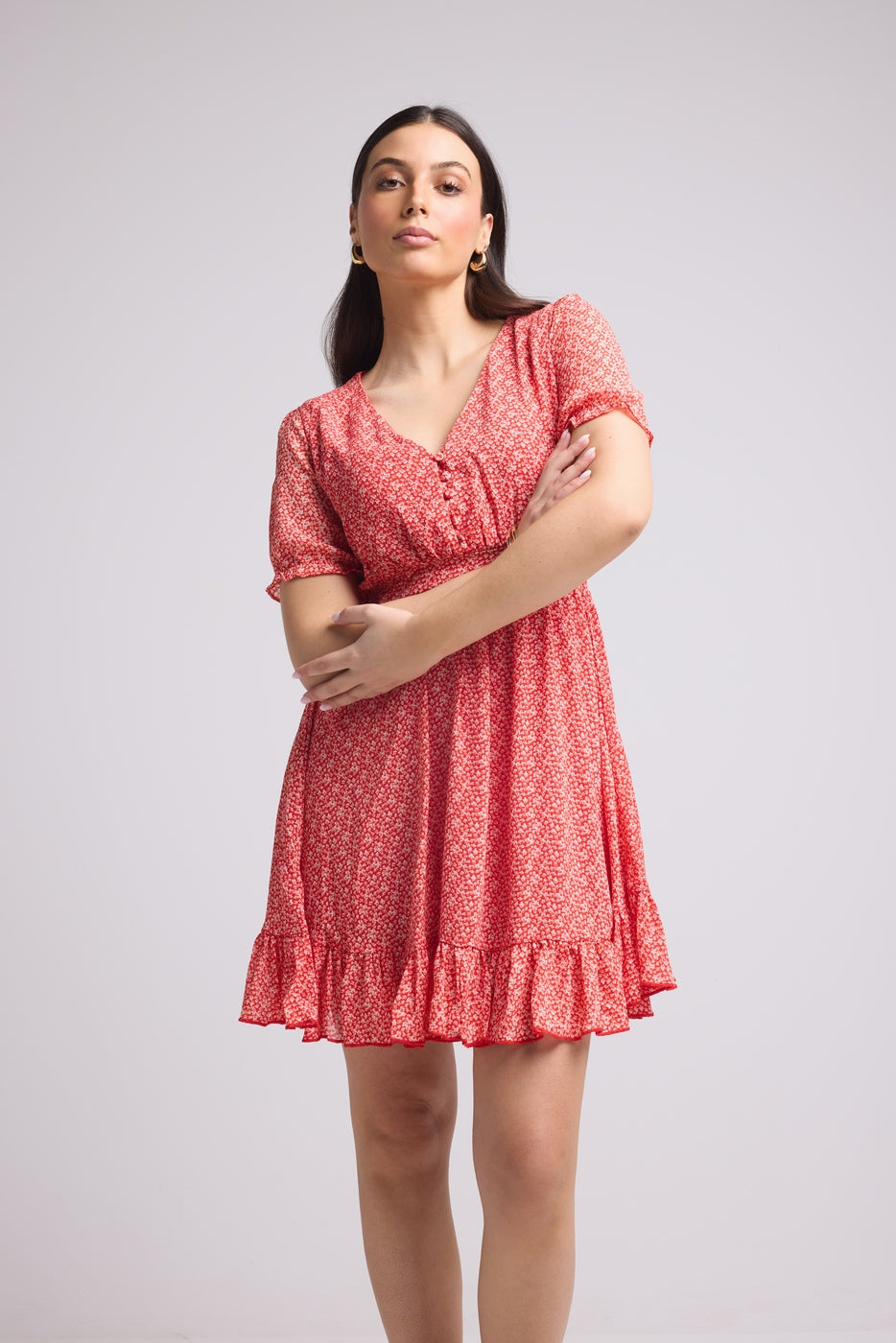 Vestido Corto - 63034 - Rojo