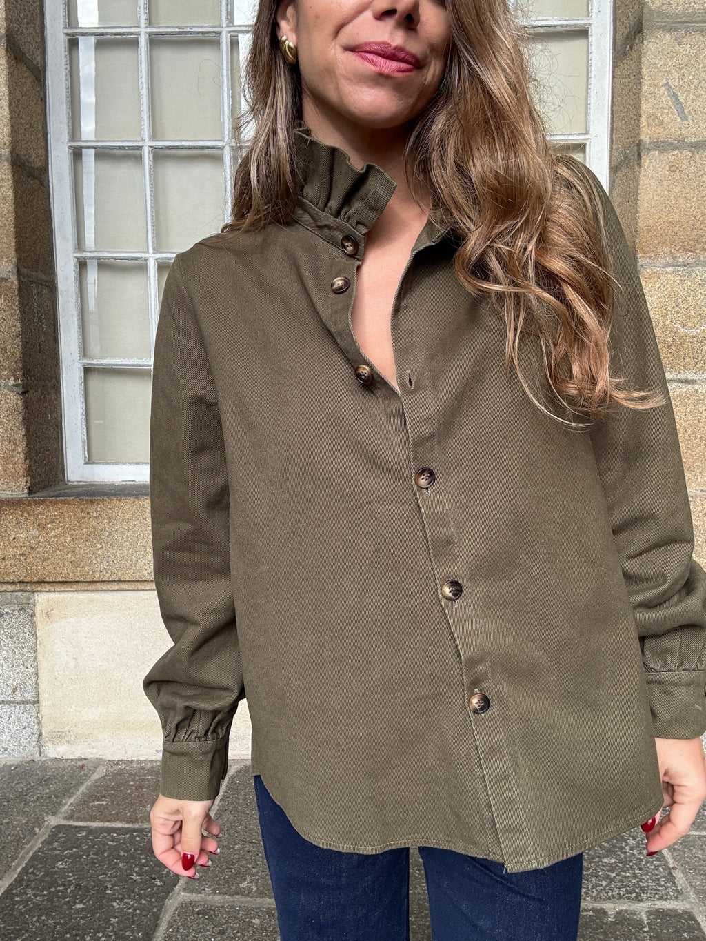 Veste En Jean Céleste Kaki