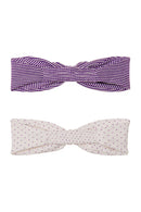 2 Headbands - Purple And White - Baby Girl