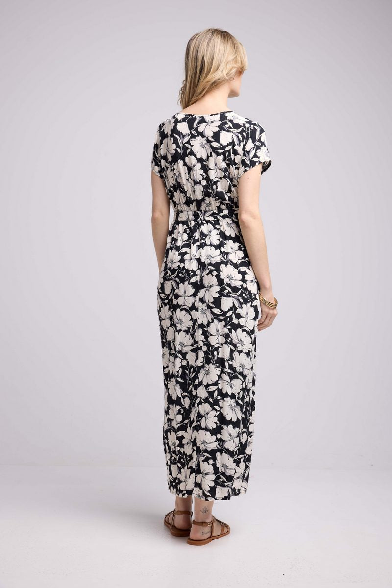 Robe Longue Manches Courtes - Noir