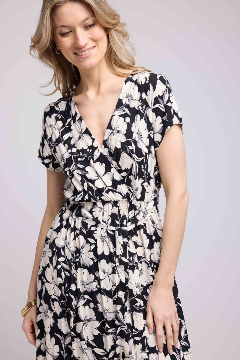 Robe Longue Manches Courtes - Noir