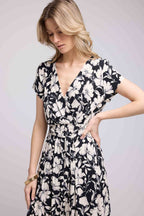 Robe Longue Manches Courtes - Noir