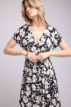 Robe Longue Manches Courtes - Noir