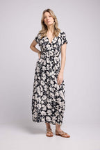 Robe Longue Manches Courtes - Noir