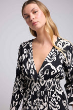 Vestido largo de manga larga - Negro