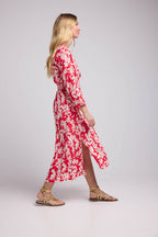 Vestido largo de manga larga - Rojo