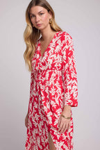 Vestido largo de manga larga - Rojo