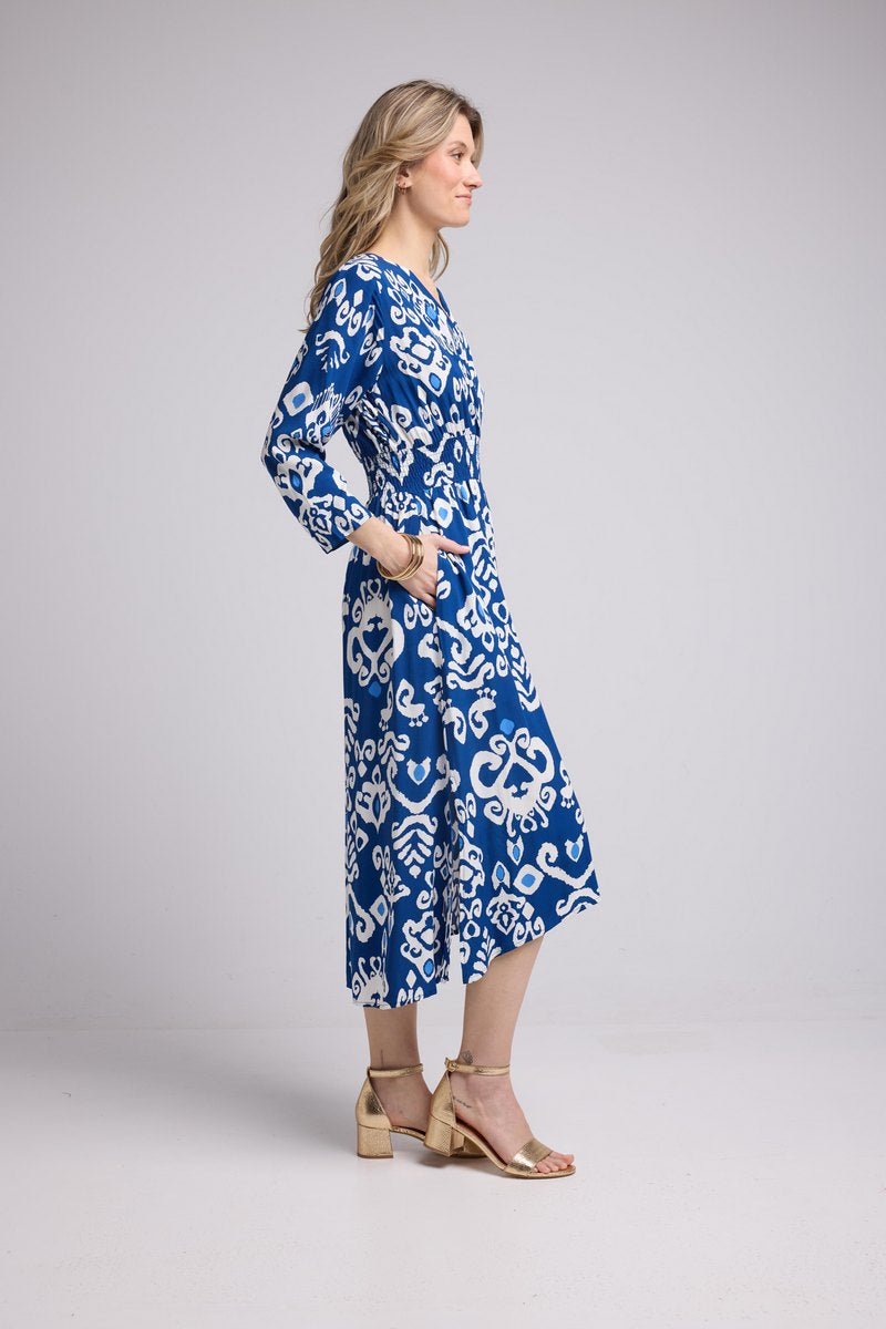 Vestido largo de manga larga - Azul marino