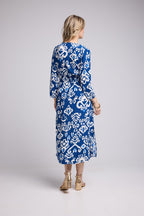 Vestido largo de manga larga - Azul marino