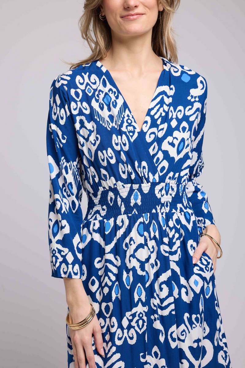 Vestido largo de manga larga - Azul marino