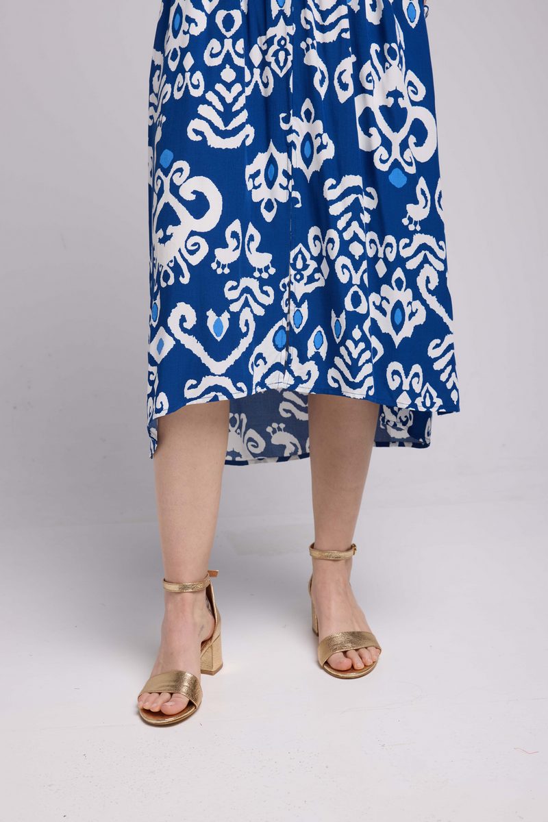 Vestido largo de manga larga - Azul marino