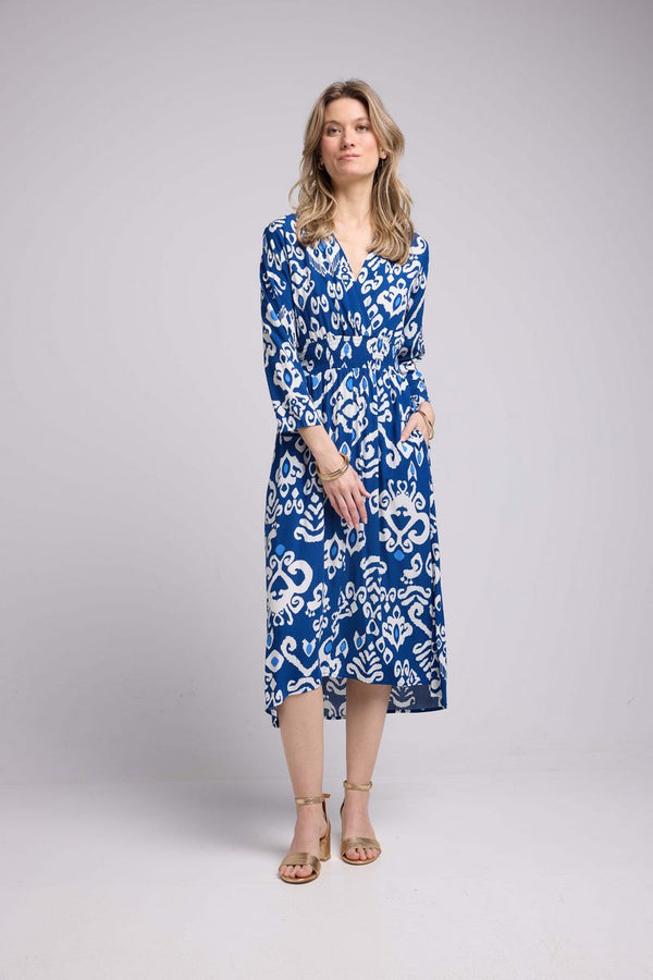 Vestido largo de manga larga - Azul marino