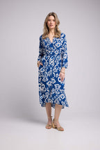 Vestido largo de manga larga - Azul marino