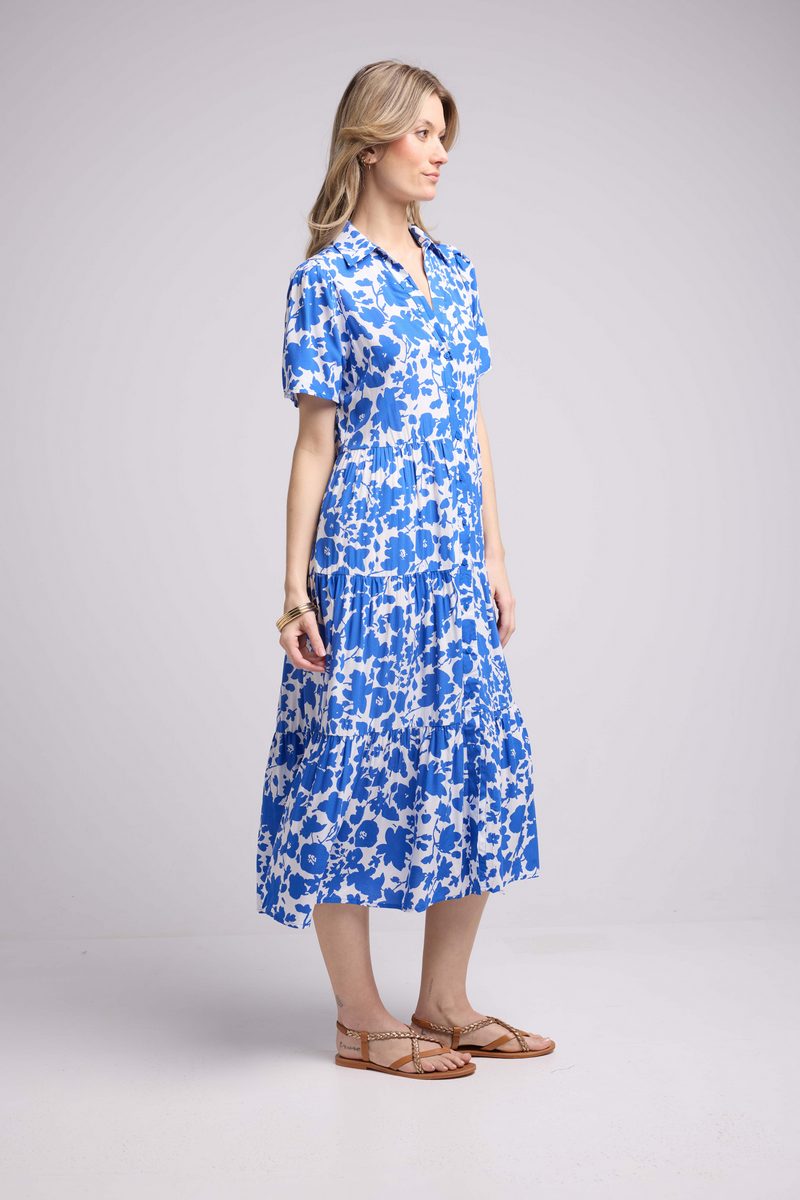 Robe Longue Manches Courtes - Navy