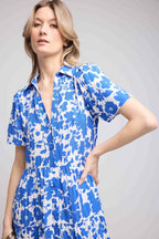 Robe Longue Manches Courtes - Navy