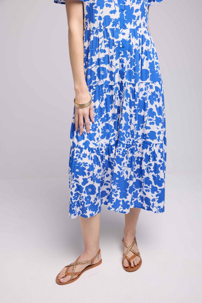Robe Longue Manches Courtes - Navy
