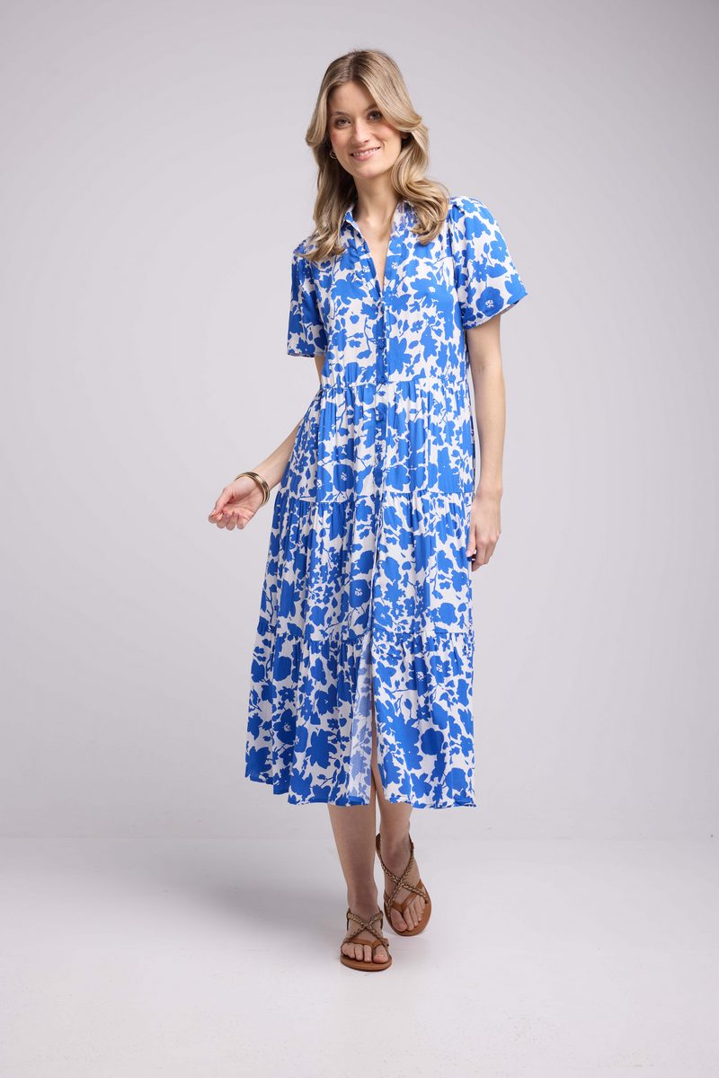 Robe Longue Manches Courtes - Navy