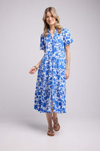 Robe Longue Manches Courtes - Navy