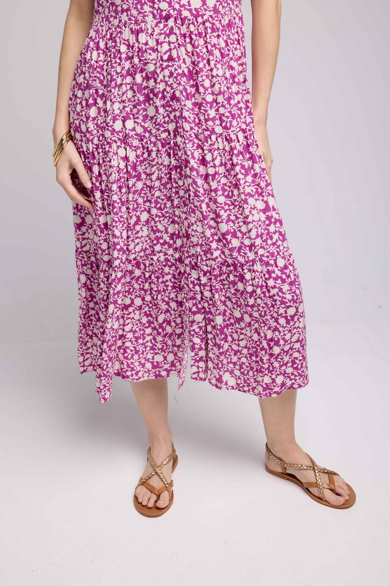 Robe Longue Manches Courtes - Violet