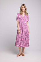 Robe Longue Manches Courtes - Violet