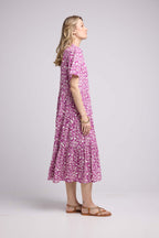 Robe Longue Manches Courtes - Violet