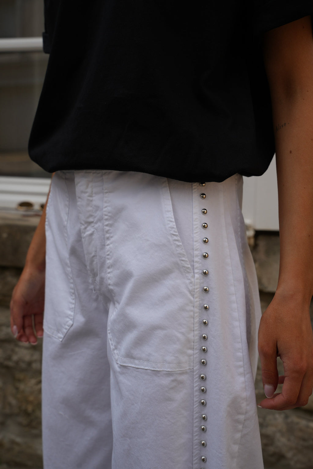 Pantalon Clouté Yola - Blanc