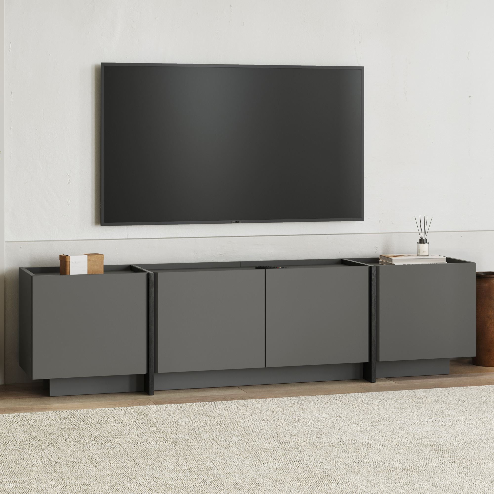 Lowen - Mueble de TV - Antracita/Negro
