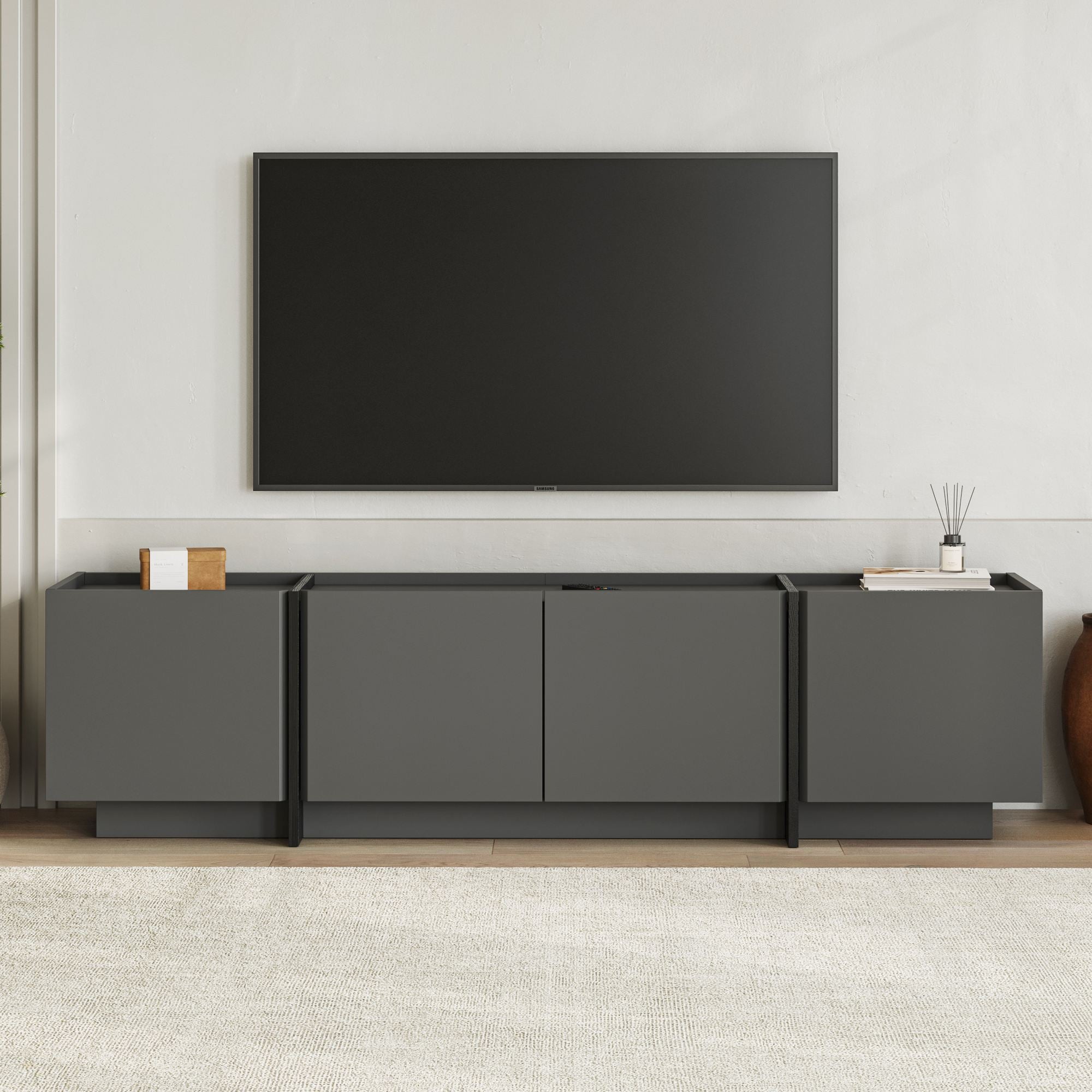 Lowen - Mueble de TV - Antracita/Negro