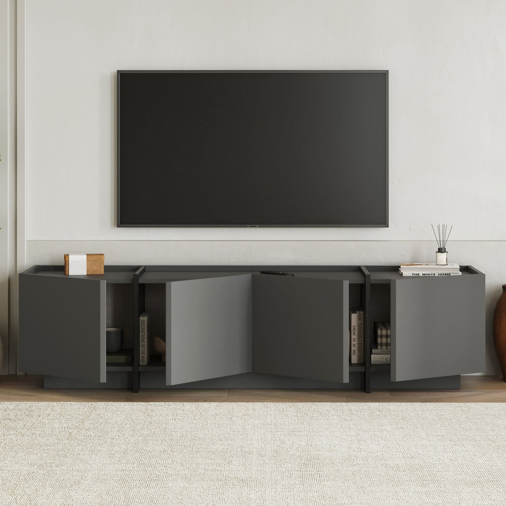 Lowen - Mueble de TV - Antracita/Negro