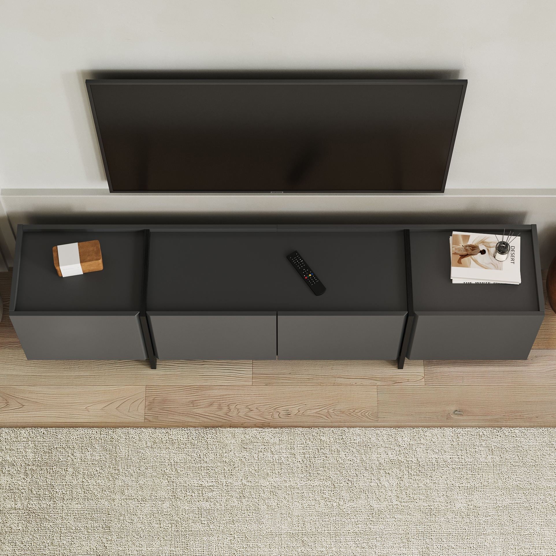 Lowen - Mueble de TV - Antracita/Negro